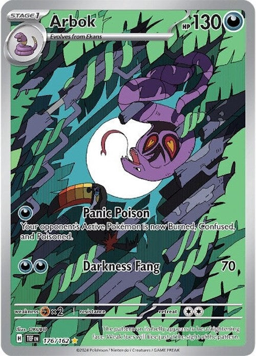 scarlet and violet temporal forces rare cards Arbok (176/162) [Scarlet & Violet: Temporal Forces]