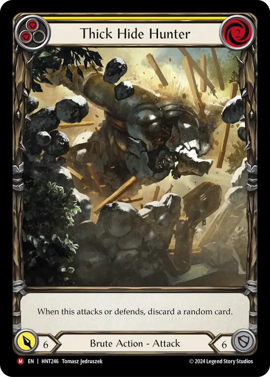 mtg hunted cards Thick Hide Hunter (Extended Art) [HNT246] (The Hunted) Rainbow Foil